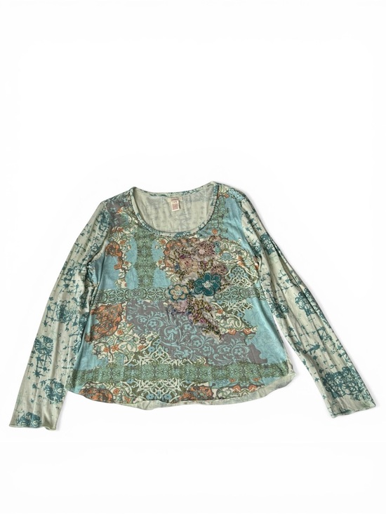Sundance Boho Floral Scoop Neck Long Sleeve Women’s Top - L - Picture 2 of 9
